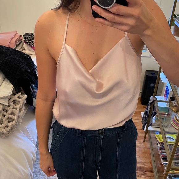 Pink Silk Going Out Top/Bodysuit - Picture 1 of 6